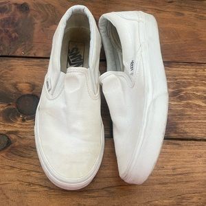 white vans slip on